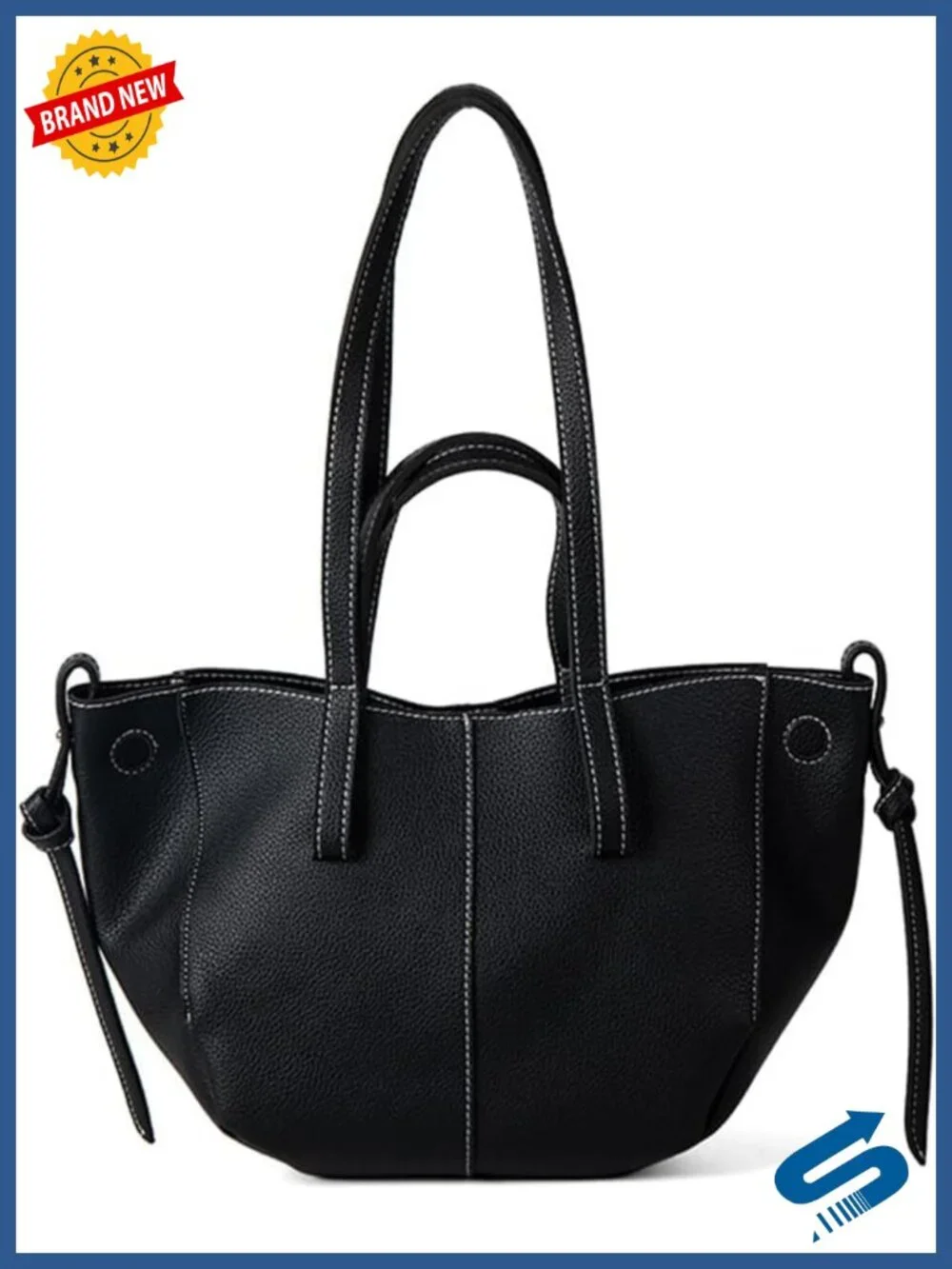 Trendy Faux Leather Tote Bag with Magnetic Closure Shoulder Bag for Women
